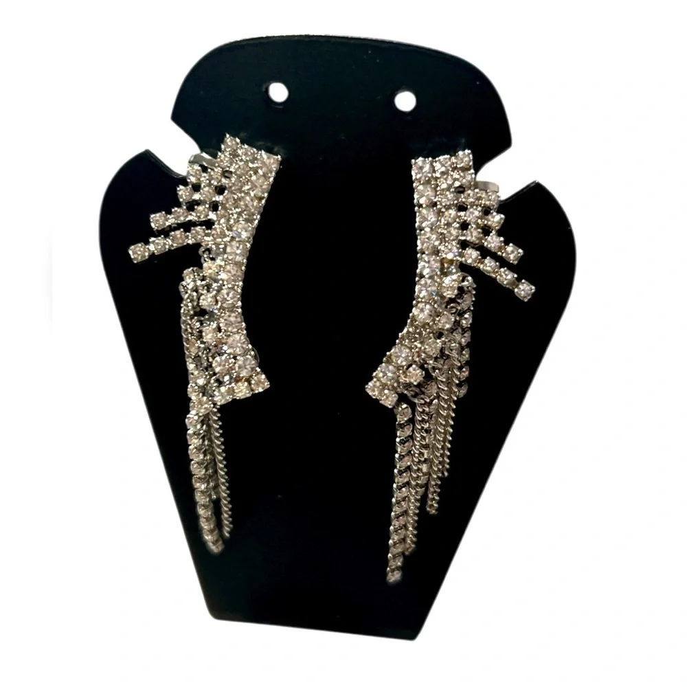 Elegant Silver Bling Ear Crawlers, NWOT